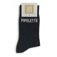 Chaussettes à Paillettes "Pipelette" Noir