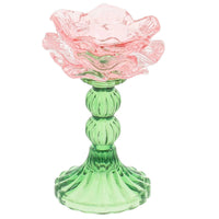 Bougeoir Haute Rose Cristal Fleur