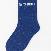 Chaussettes à Paillettes "Ta Gueule" Bleu