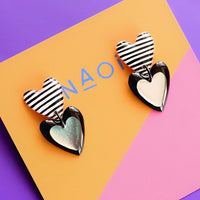 Boucles d’oreilles mini cœur double