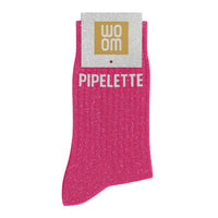 Chaussettes à Paillettes "Pipelette" Fuschia