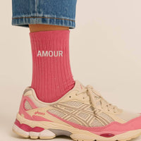 Chaussettes à Paillettes "Amour" Rose Bubble
