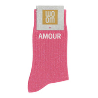 Chaussettes à Paillettes "Amour" Rose Bubble