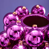 Vase boules métalisées lilas