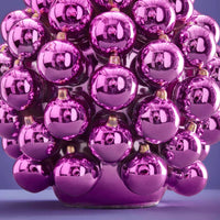 Vase boules métalisées lilas