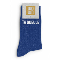 Chaussettes à Paillettes "Ta Gueule" Bleu