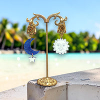 Boucles d'oreilles Astral Doré - Bleu