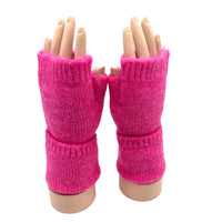 Mitaines en maille fushia