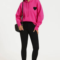 Sweat à capuche rose fuchsia
