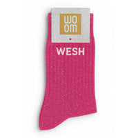 Chaussettes à Paillettes "Wesh" Fuschia