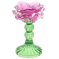 Bougeoir Haute Rose Cristal Fleur