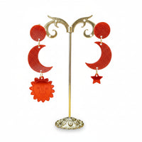 Boucles d'oreilles Céleste - Rouge