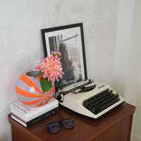 Vase - Vase à fleurs tourbillon - Orange/Lilas - 20x20x20cm