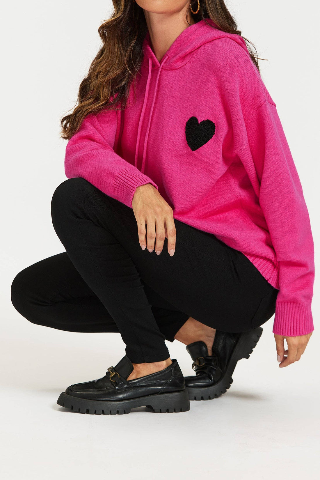Sweat à capuche rose fuchsia