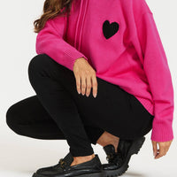 Sweat à capuche rose fuchsia