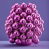 Vase boules métalisées lilas