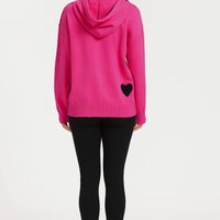 Sweat à capuche rose fuchsia