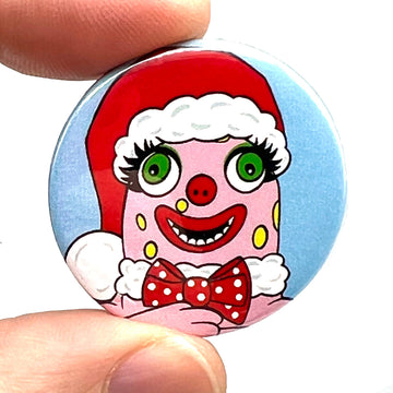 Badge épingle bouton de Noël Monsieur Blobby