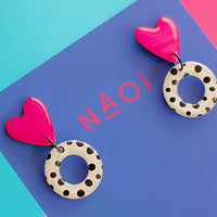 Boucles d’oreilles coeur et petit pois
