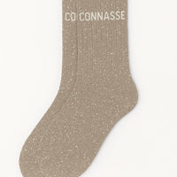 Chaussettes à Paillettes "Connasse" Beige