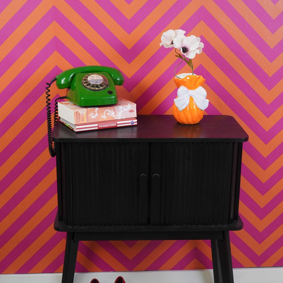 Vase - Bol - Dolomite - Orange/Lilas - 11x10x16cm