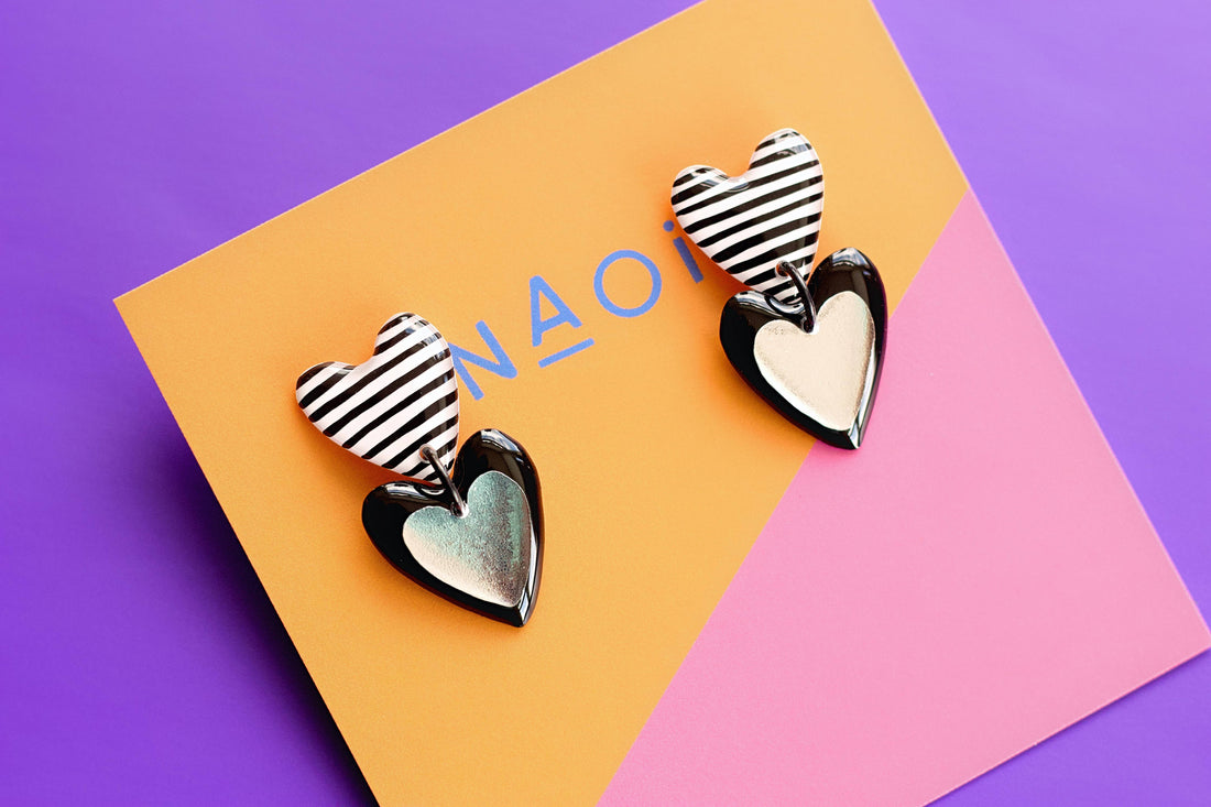 Boucles d’oreilles mini cœur double