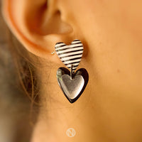 Boucles d’oreilles mini cœur double