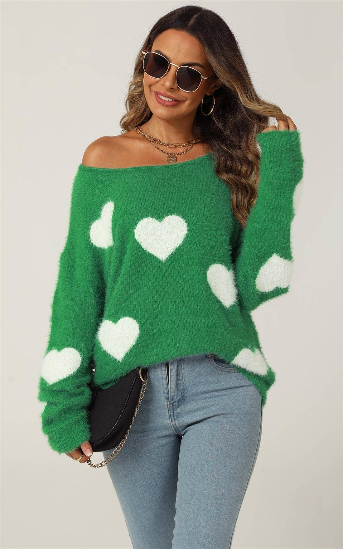 Pull à motif cœur