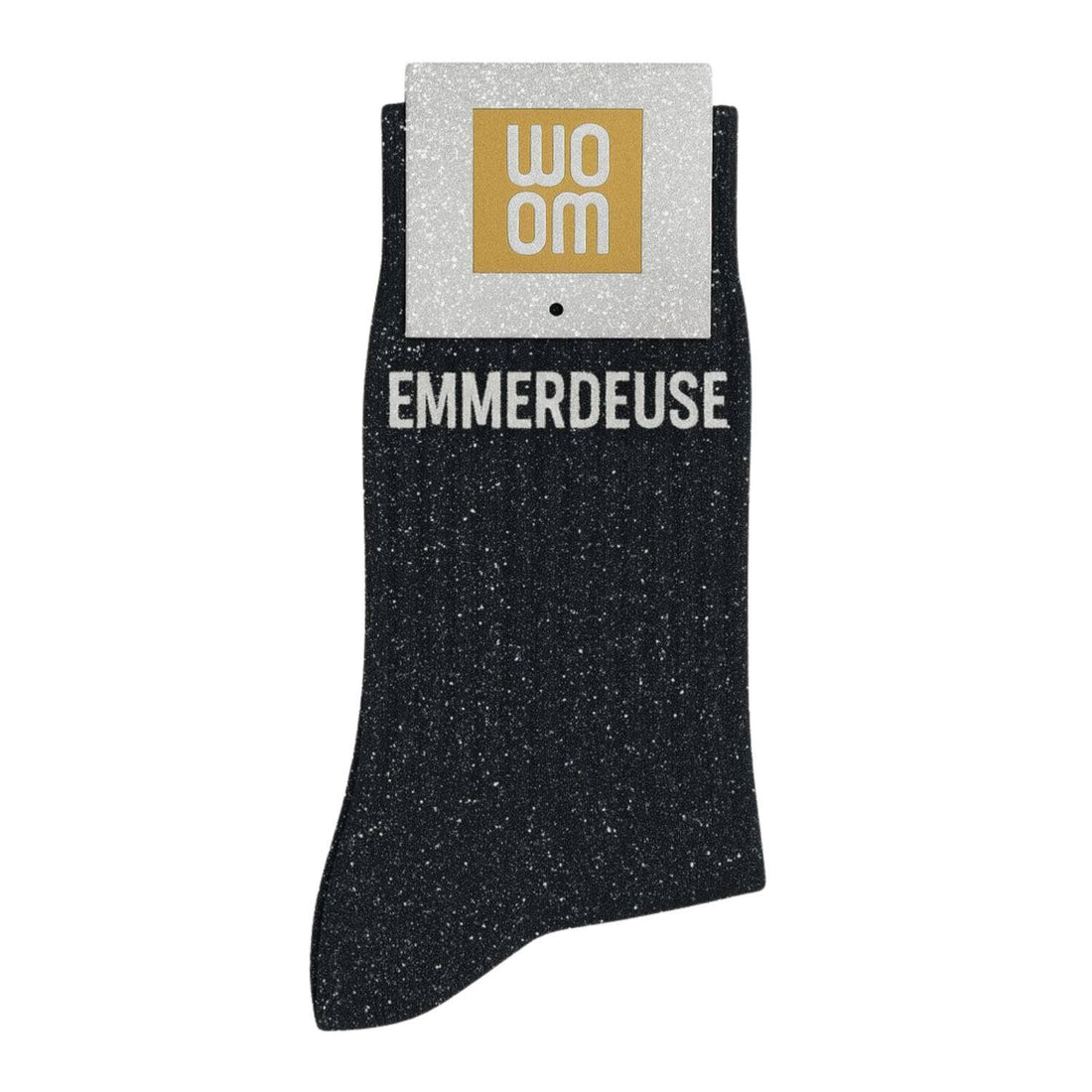 Chaussettes à Paillettes "Emmerdeuse" Noir