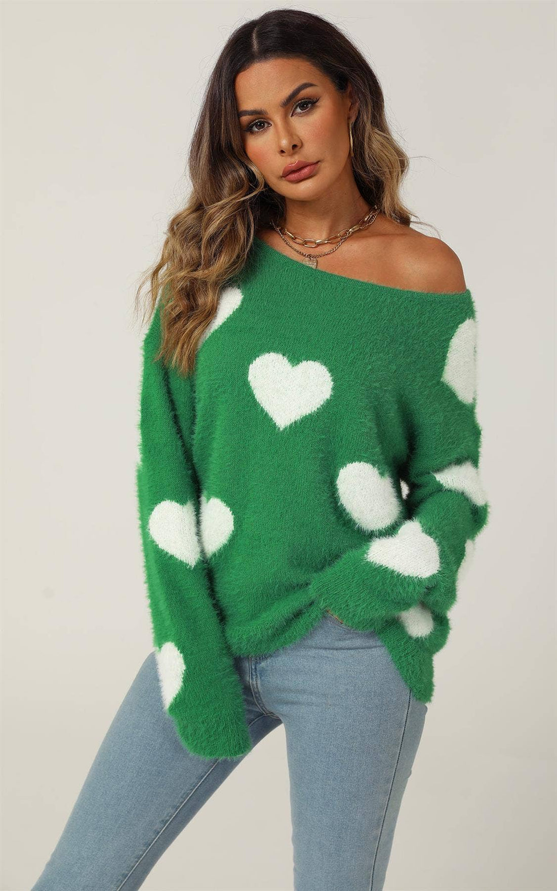 Pull à motif cœur