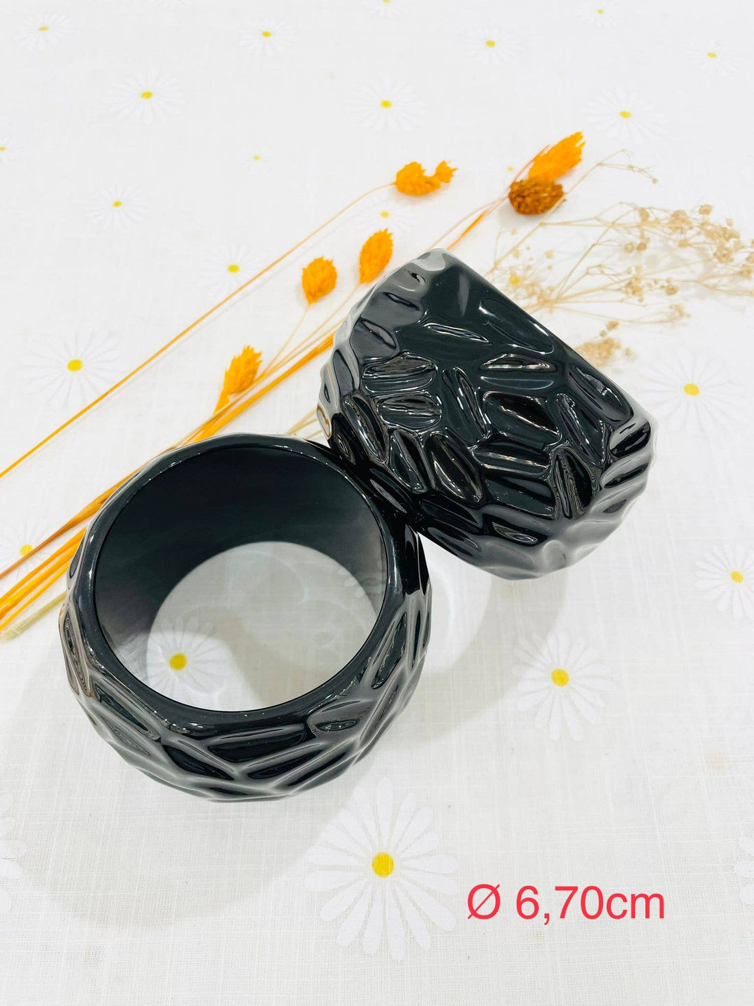 Bracelet noir résine