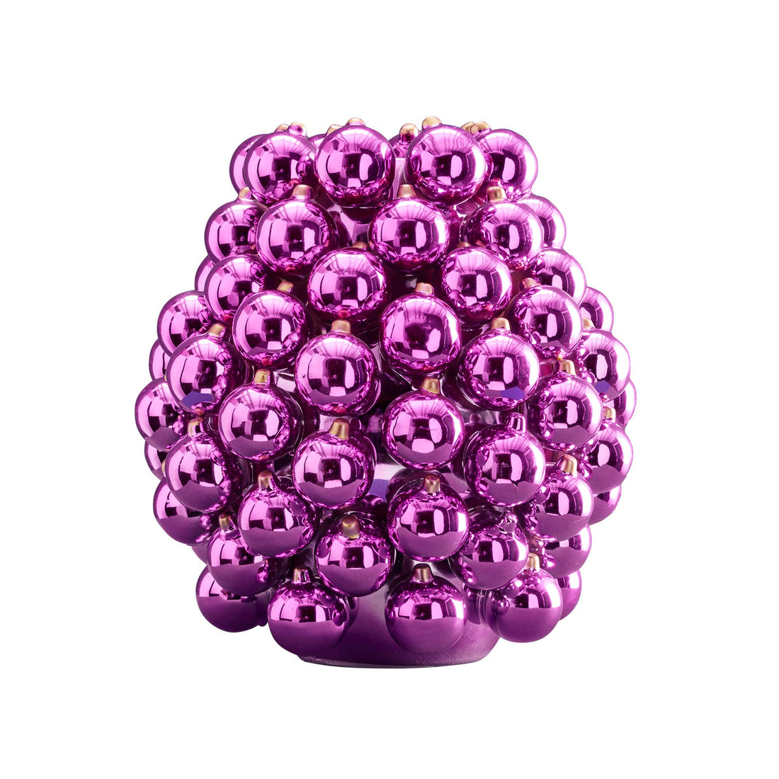 Vase boules métalisées lilas