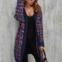 Gilet long multicolore bleu marine