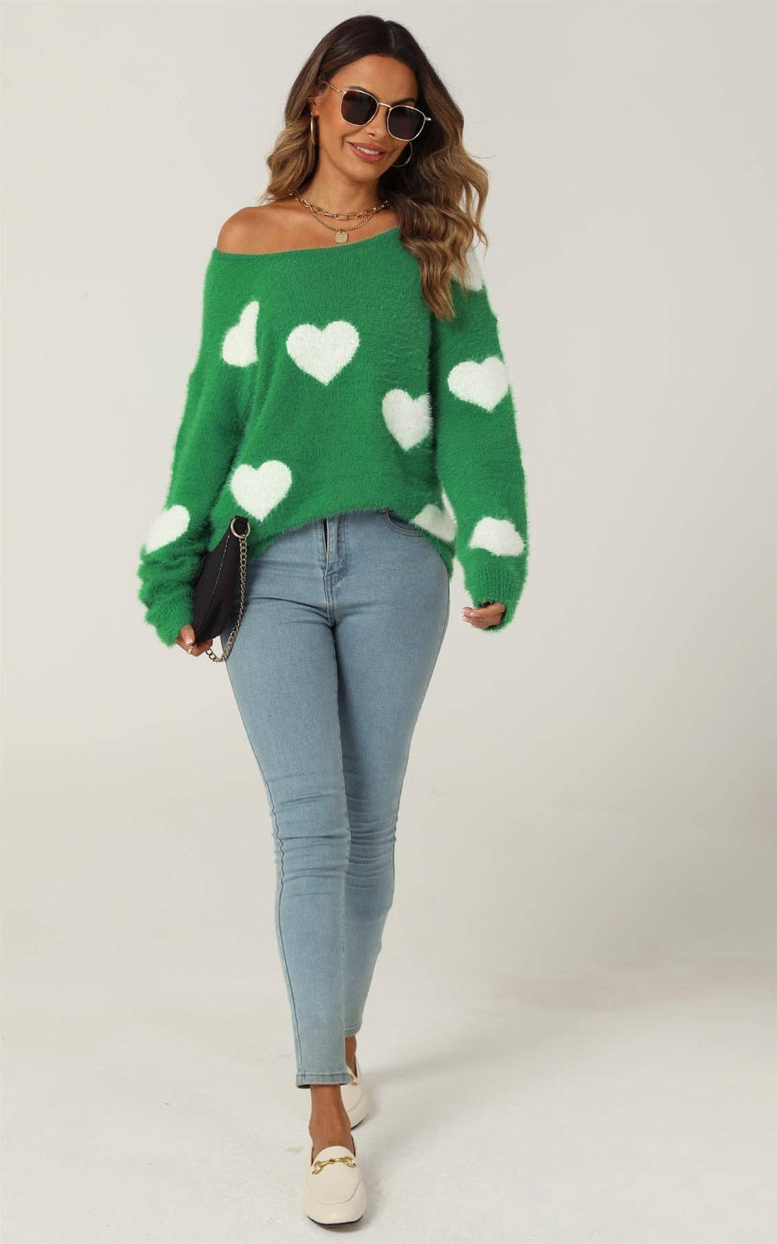 Pull à motif cœur