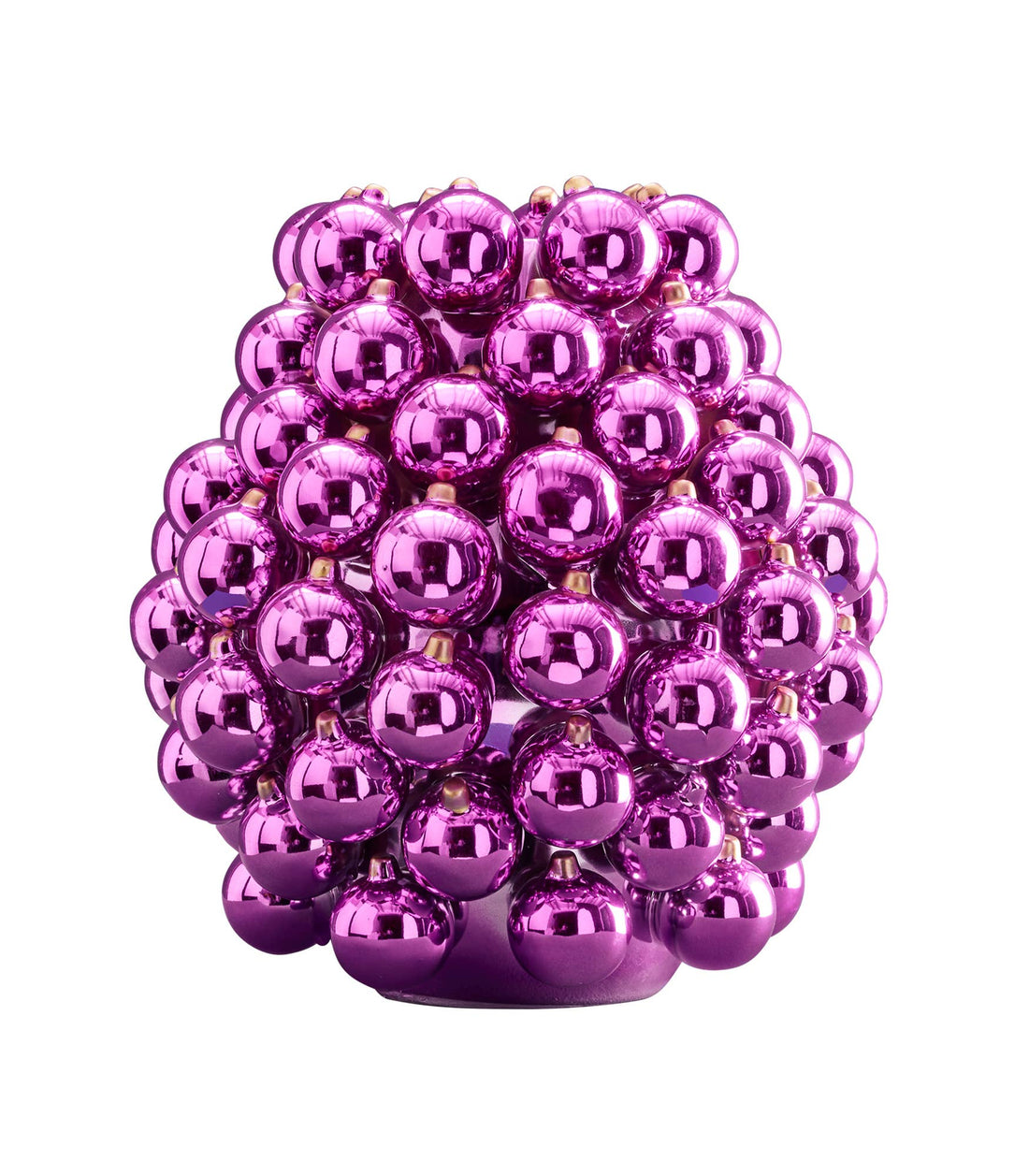 Vase boules métalisées lilas