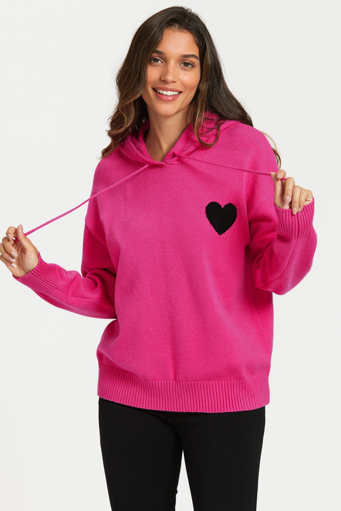 Sweat à capuche rose fuchsia