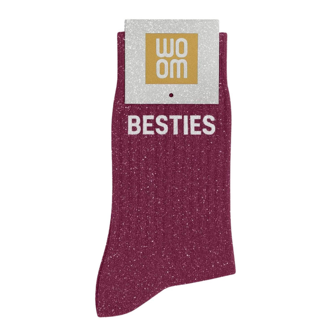 Chaussettes à Paillettes "Besties" Framboise