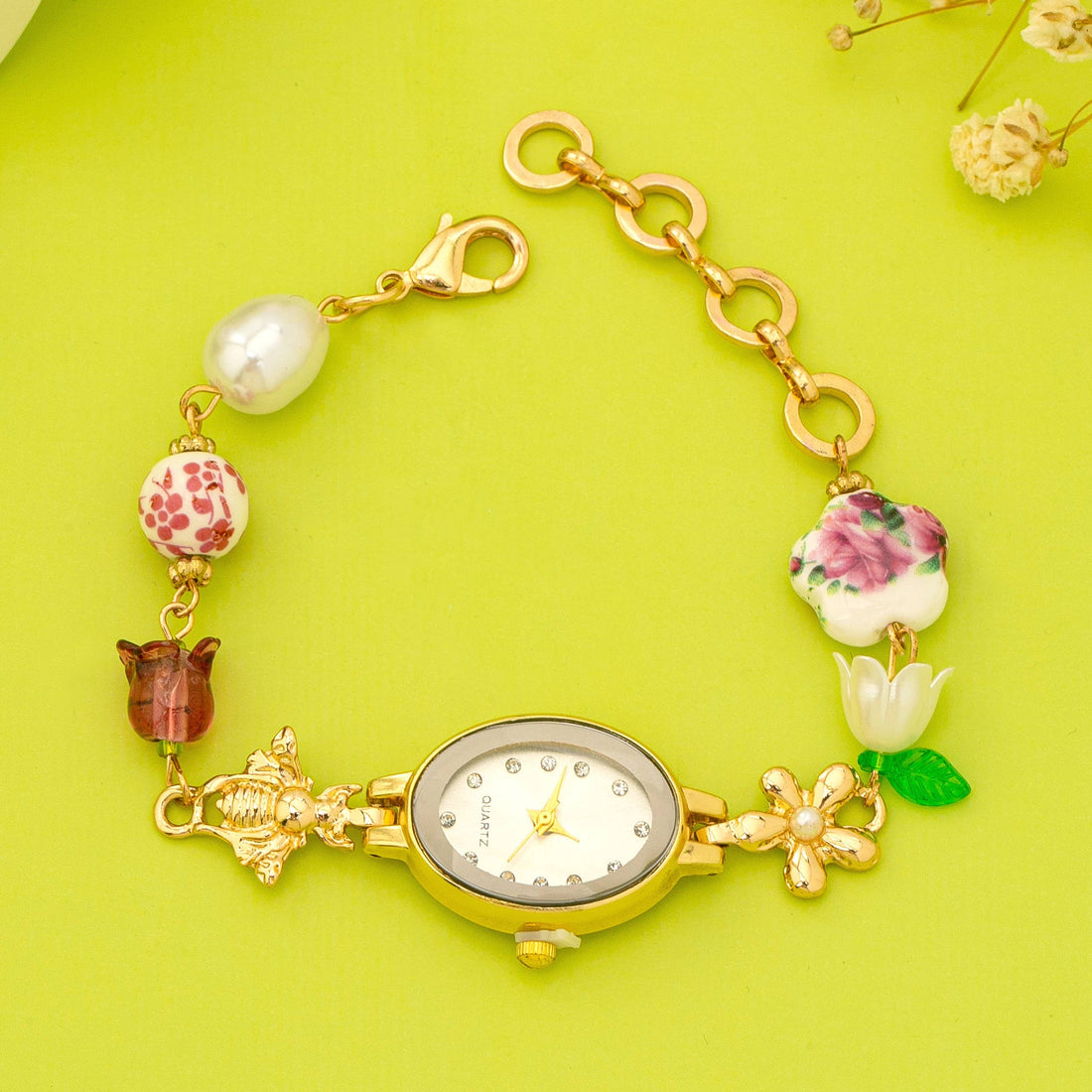 Montre bracelet floral