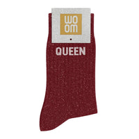 Chaussettes à Paillettes "Queen" Cerise