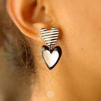 Boucles d’oreilles mini cœur double