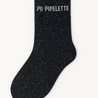 Chaussettes à Paillettes "Pipelette" Noir