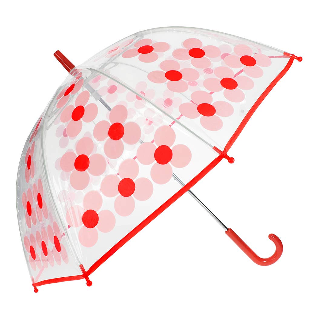 Parapluie transparent à fleurs