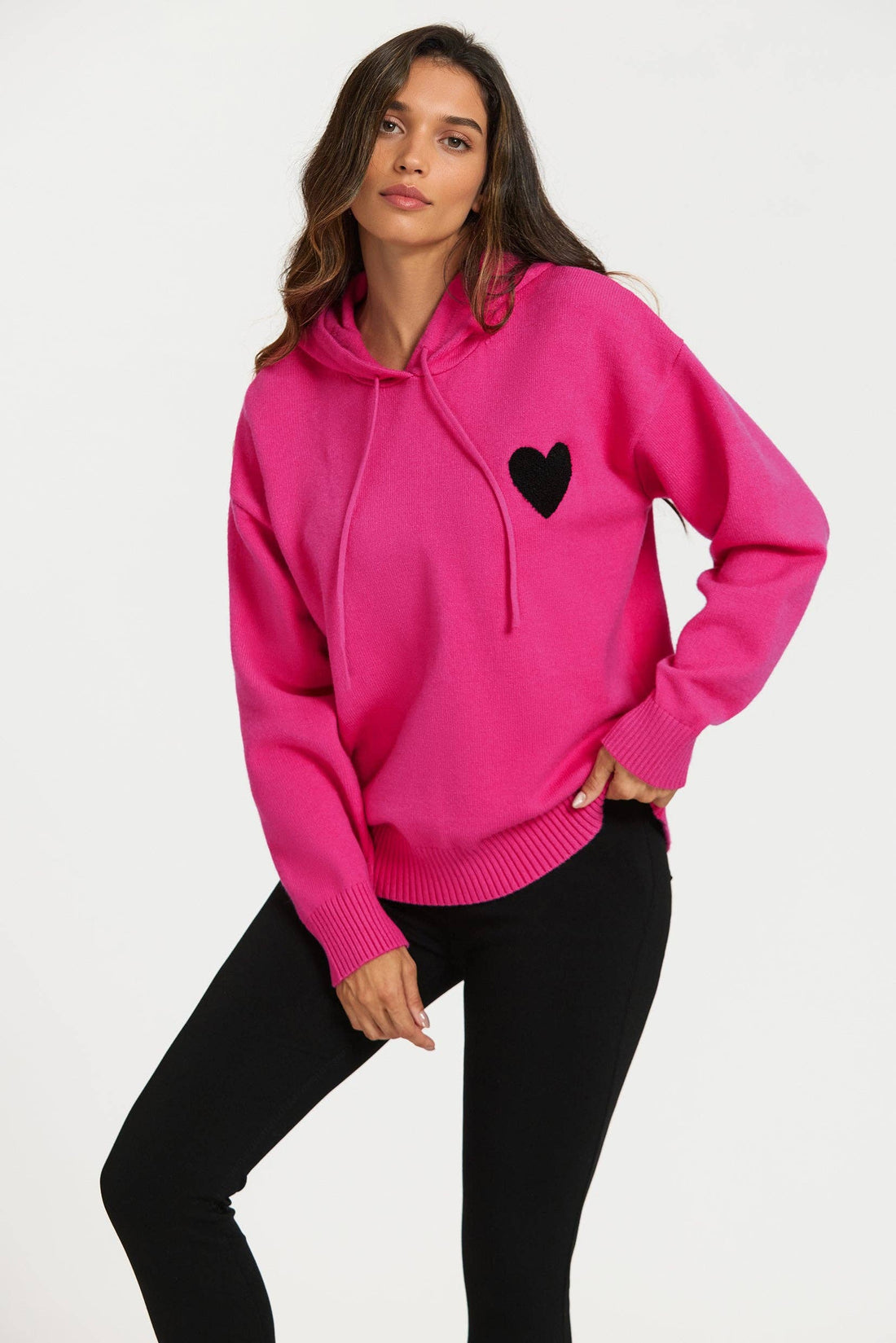 Sweat à capuche rose fuchsia