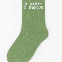 Chaussettes à Paillettes à Message "Maman d'Amour" Vert