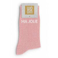 Chaussettes à Paillettes "Ma Jolie" Rose