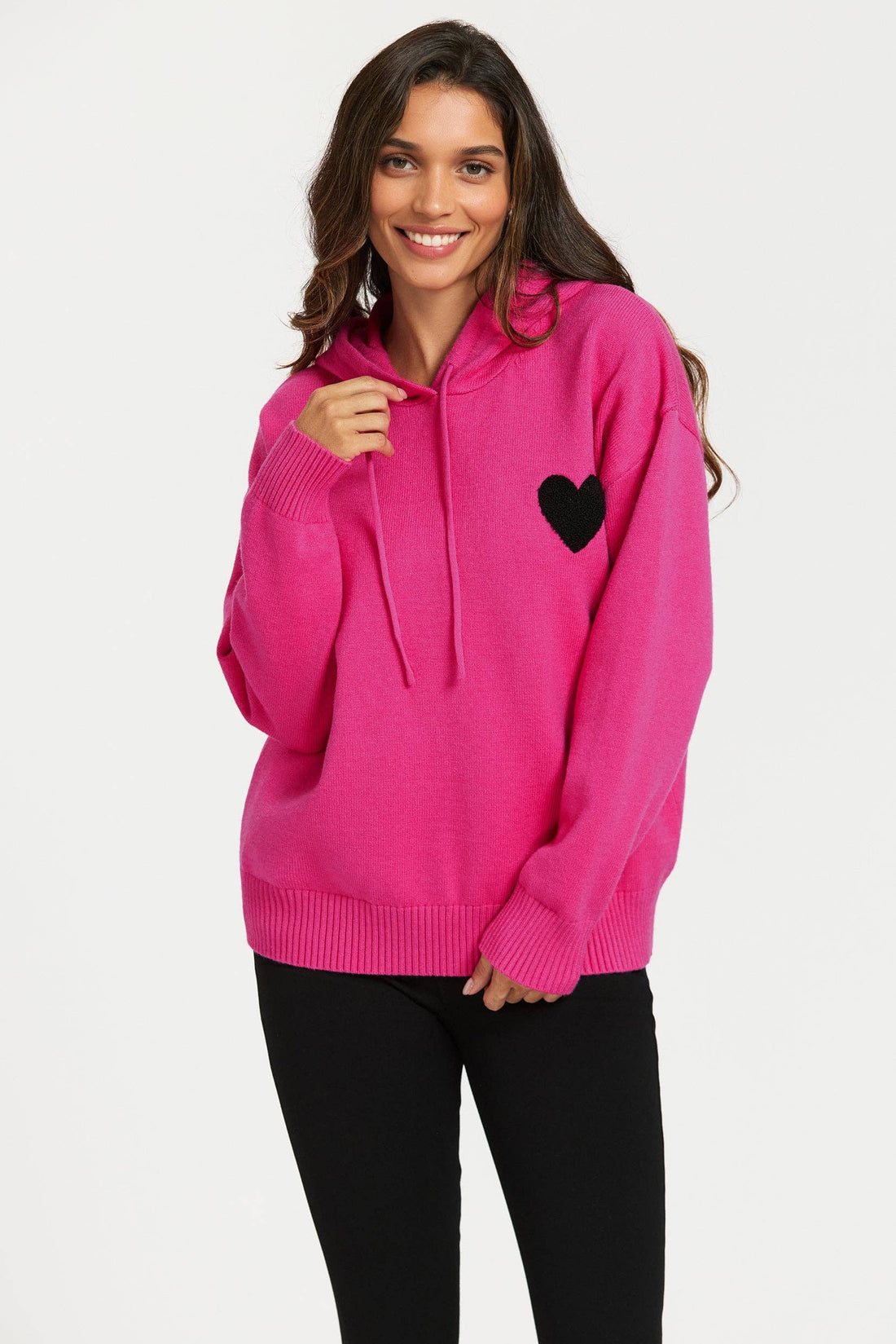Sweat à capuche rose fuchsia