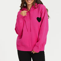 Sweat à capuche rose fuchsia