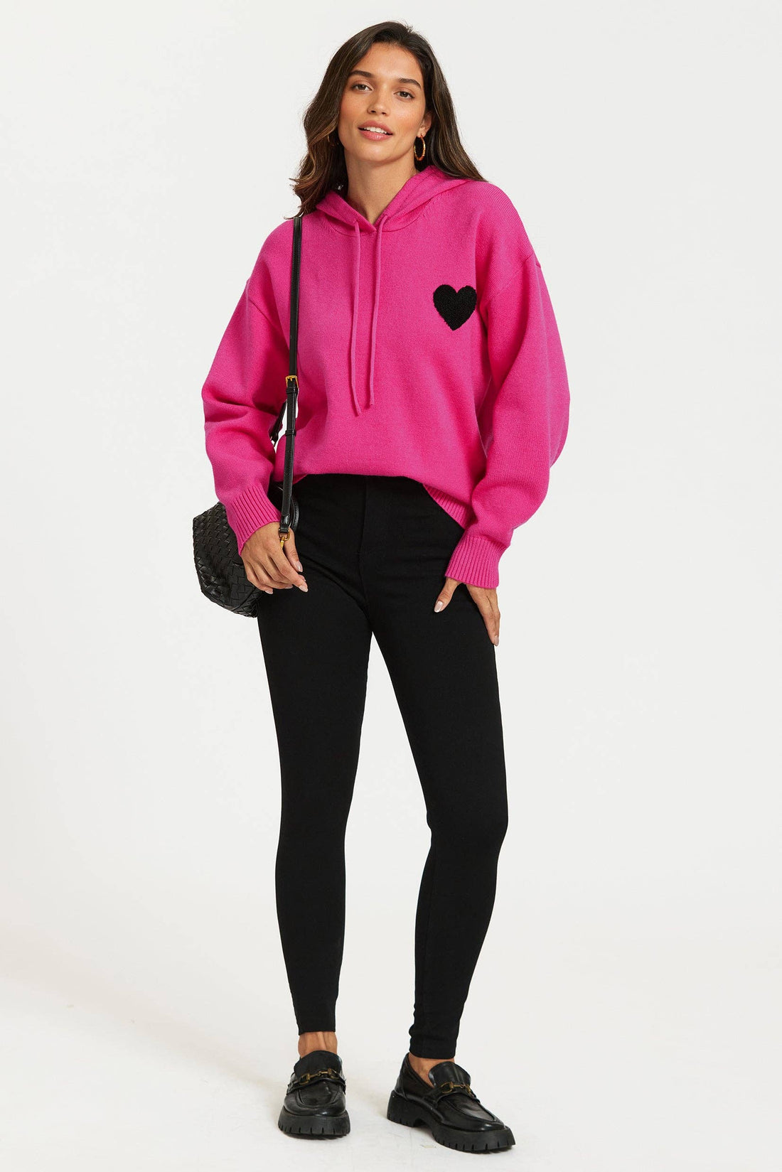 Sweat à capuche rose fuchsia
