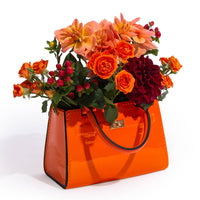 Vase sac à main en céramique orange