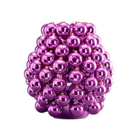 Vase boules métalisées lilas